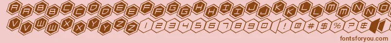 hexgonstag2ital Font – Brown Fonts on Pink Background