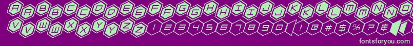 hexgonstag2ital Font – Green Fonts on Purple Background