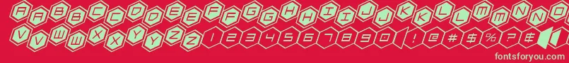 hexgonstag2ital Font – Green Fonts on Red Background