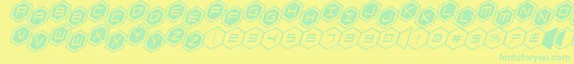 hexgonstag2ital Font – Green Fonts on Yellow Background