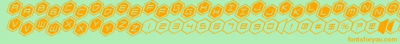 hexgonstag2ital Font – Orange Fonts on Green Background