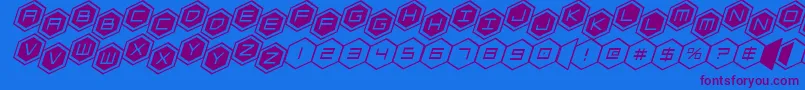 hexgonstag2ital Font – Purple Fonts on Blue Background