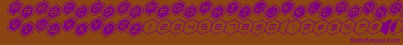 hexgonstag2ital-Schriftart – Violette Schriften auf braunem Hintergrund