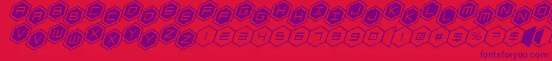 hexgonstag2ital Font – Purple Fonts on Red Background