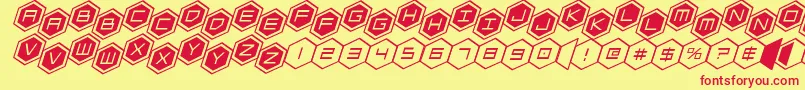 hexgonstag2ital Font – Red Fonts on Yellow Background