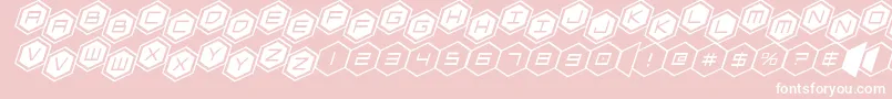 hexgonstag2ital-Schriftart – Weiße Schriften auf rosa Hintergrund