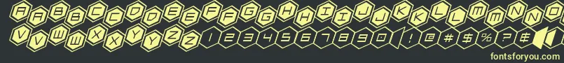 hexgonstag2ital Font – Yellow Fonts on Black Background