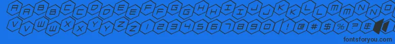 Подробнее о шрифте hexgonstagital Шрифт hexgonstagital – чёрные шрифты на синем фоне