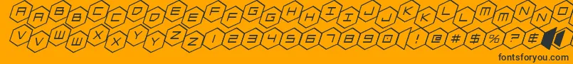 hexgonstagital Font – Black Fonts on Orange Background