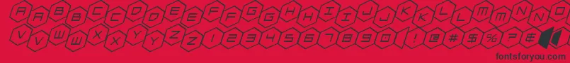 hexgonstagital Font – Black Fonts on Red Background