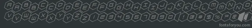 hexgonstagital-Schriftart – Graue Schriften auf schwarzem Hintergrund