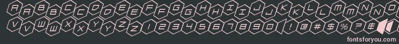 Weitere Informationen zur hexgonstagital-Schriftart hexgonstagital-Schriftart – Rosa Schriften auf schwarzem Hintergrund