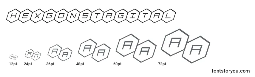 Hexgonstagital Font Sizes