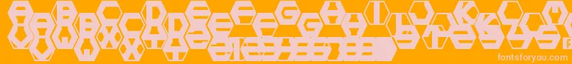 hexotic ldr-Schriftart – Rosa Schriften auf orangefarbenem Hintergrund