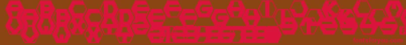hexotic ldr Font – Red Fonts on Brown Background