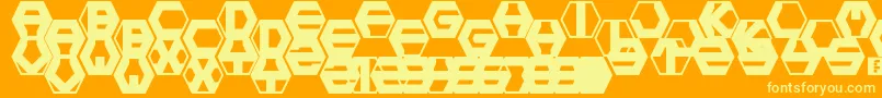 hexotic ldr Font – Yellow Fonts on Orange Background