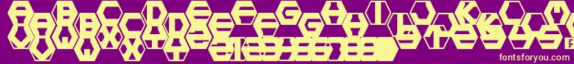 hexotic ldr Font – Yellow Fonts on Purple Background