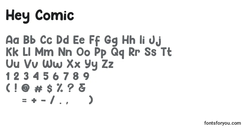 Hey Comicフォント–アルファベット、数字、特殊文字