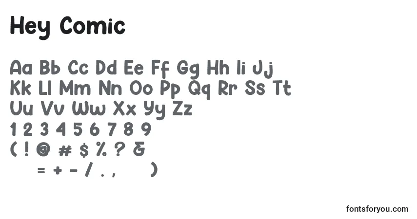 Hey Comic (129516)-fontti – aakkoset, numerot, erikoismerkit