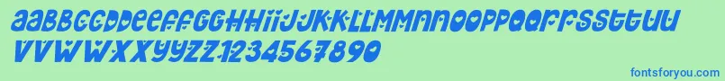 フォントHey Elsie Cute italic – 青い文字は緑の背景です。