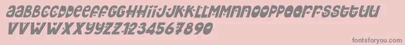 Hey Elsie Cute italic-fontti – harmaat kirjasimet vaaleanpunaisella taustalla