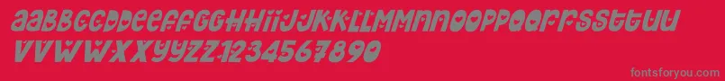 Fonte Hey Elsie Cute italic – fontes cinzas em um fundo vermelho