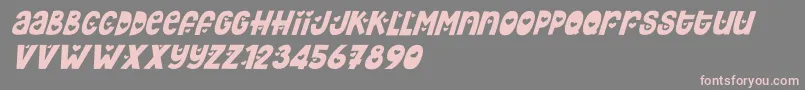 Czcionka Hey Elsie Cute italic – różowe czcionki na szarym tle