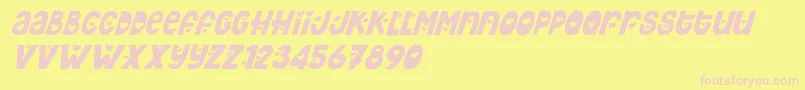 Hey Elsie Cute italic-Schriftart – Rosa Schriften auf gelbem Hintergrund