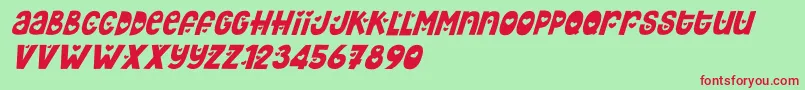 Шрифт Hey Elsie Cute italic – красные шрифты на зелёном фоне