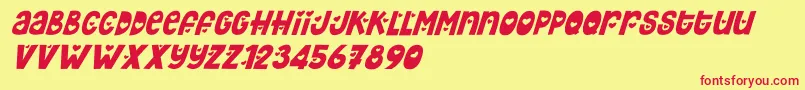 Hey Elsie Cute italic Font – Red Fonts on Yellow Background