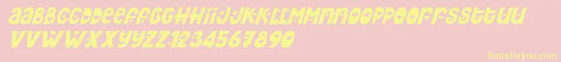 Hey Elsie Cute italic-Schriftart – Gelbe Schriften auf rosa Hintergrund