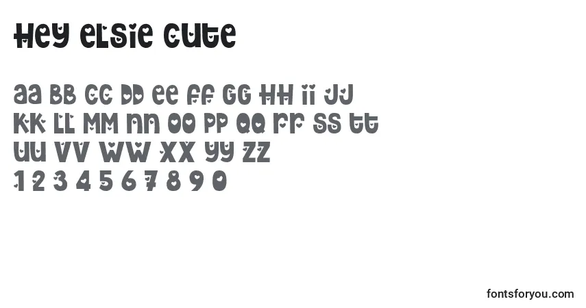 Schriftart Hey Elsie Cute – Alphabet, Zahlen, spezielle Symbole