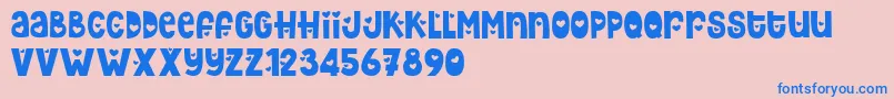 Hey Elsie Cute-fontti – siniset fontit vaaleanpunaisella taustalla