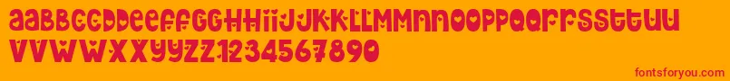 Hey Elsie Cute Font – Red Fonts on Orange Background