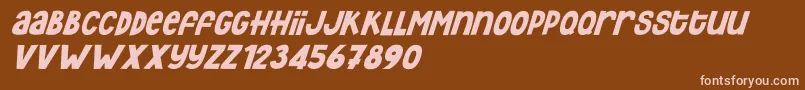 Hey Elsie italic-fontti – vaaleanpunaiset fontit ruskealla taustalla