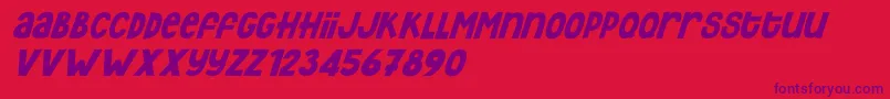 Hey Elsie italic Font – Purple Fonts on Red Background
