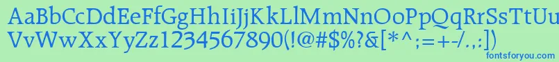 R651RomanRegular Font – Blue Fonts on Green Background