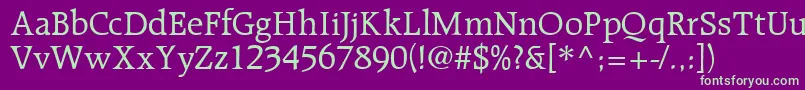 R651RomanRegular Font – Green Fonts on Purple Background