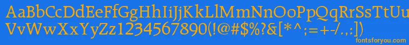 R651RomanRegular Font – Orange Fonts on Blue Background