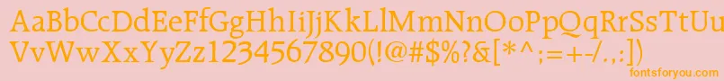 R651RomanRegular Font – Orange Fonts on Pink Background