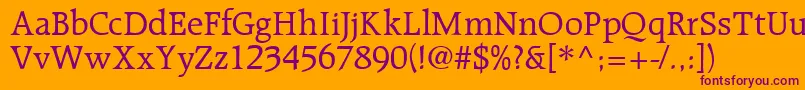 R651RomanRegular Font – Purple Fonts on Orange Background