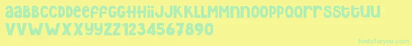 Hey Elsie Font – Green Fonts on Yellow Background