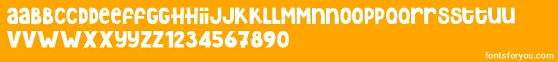Hey Elsie-fontti – valkoiset fontit oranssilla taustalla