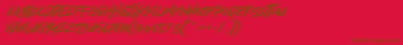 Hey November Font – Brown Fonts on Red Background