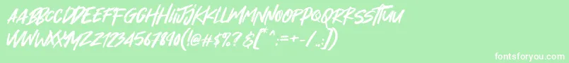 Hey November Font – White Fonts on Green Background