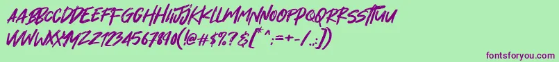 Hey November Font – Purple Fonts on Green Background