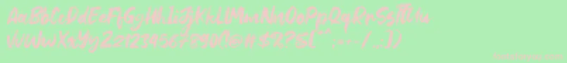 Hey October Font – Pink Fonts on Green Background