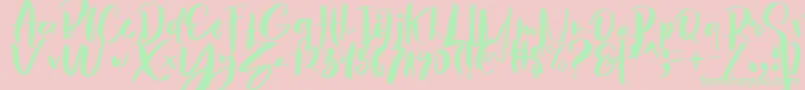 Hey Sunset Brush Font Font – Green Fonts on Pink Background