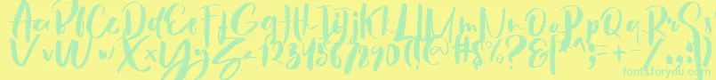 fuente Hey Sunset Brush Font – Fuentes Verdes Sobre Fondo Amarillo