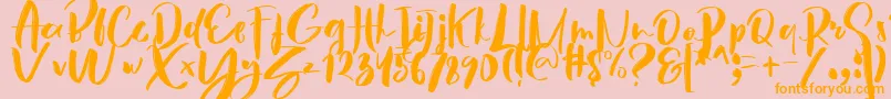 Hey Sunset Brush Font Font – Orange Fonts on Pink Background